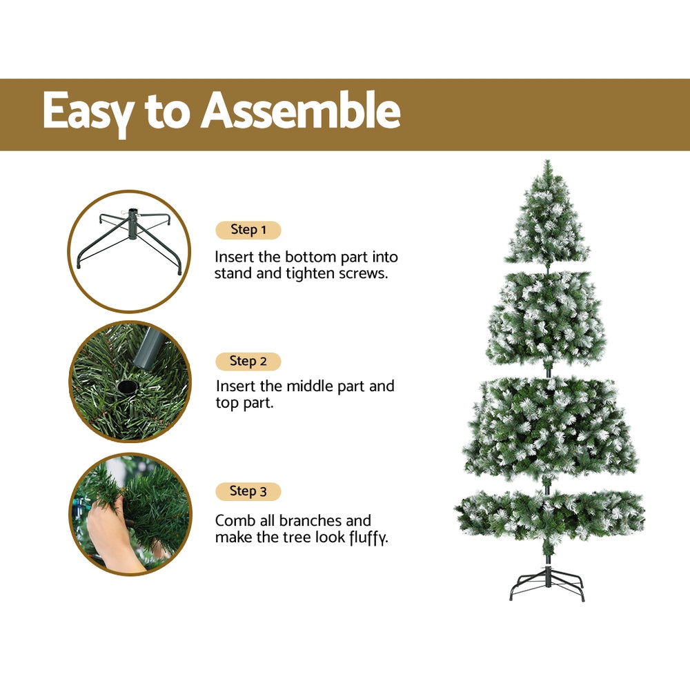 Jingle Jollys 9FT Christmas Tree Snowy Pine 1765 Tips