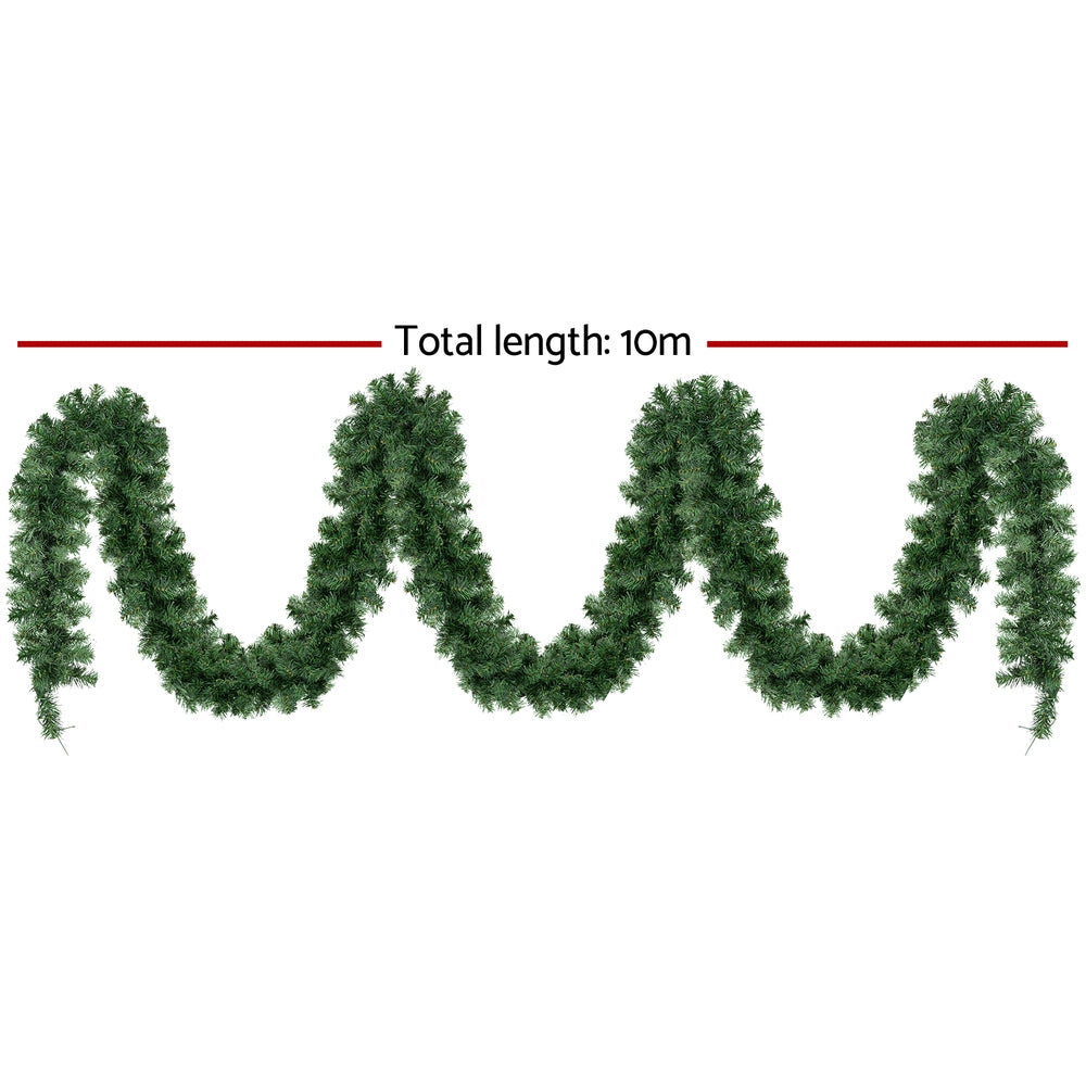 10M Green Prelit Christmas Garland LED Lights 700 Tips Jingle Jollys