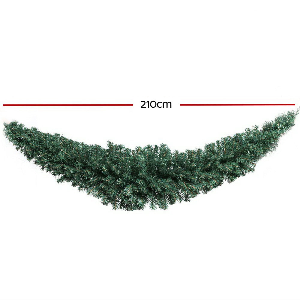 Jingle Jollys 2.1m Christmas Garland Green Indoor Outdoor Decor