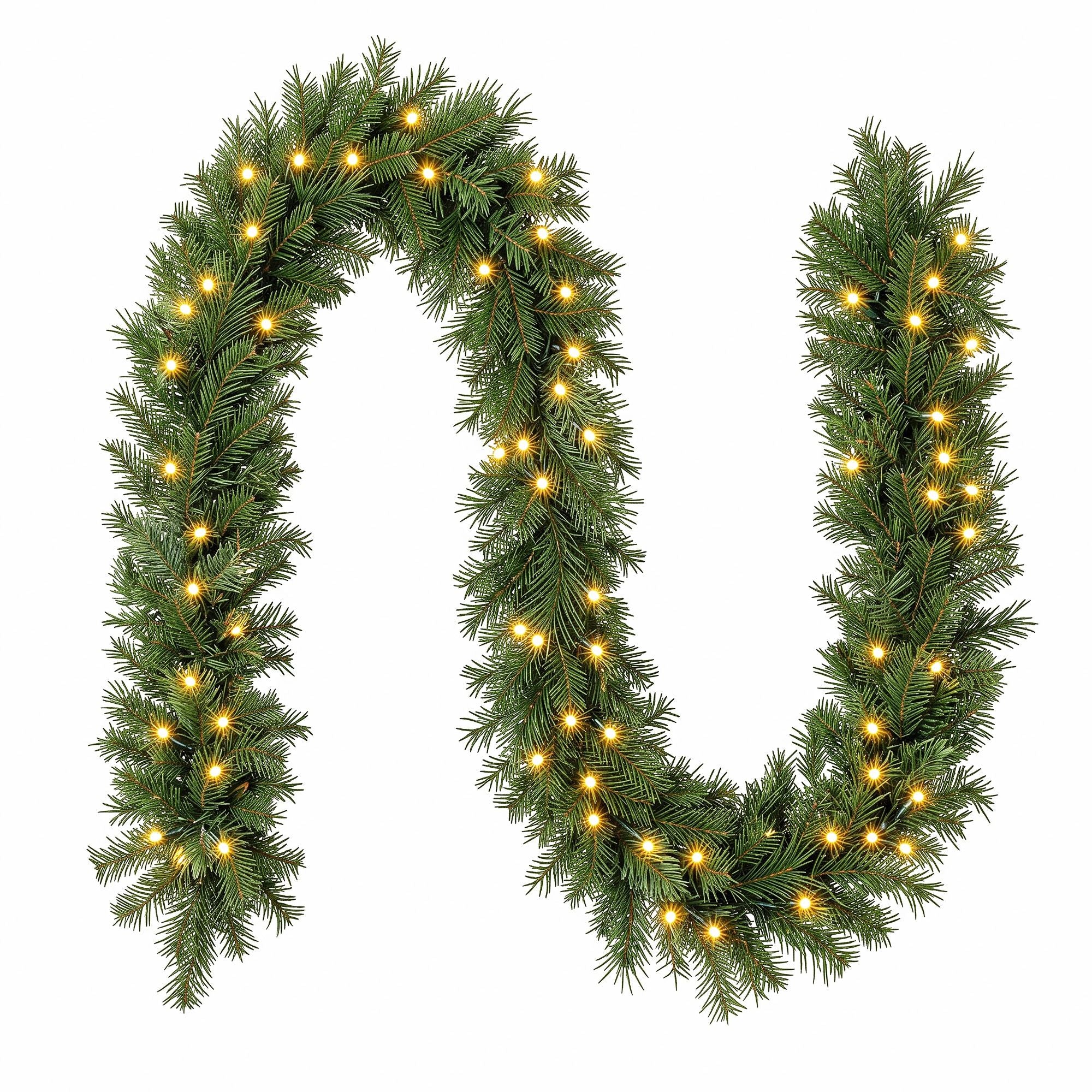 Jingle Jollys 2.7M Christmas Garland 8 Mode LED Lights Timing 200Tips Xmas Decor