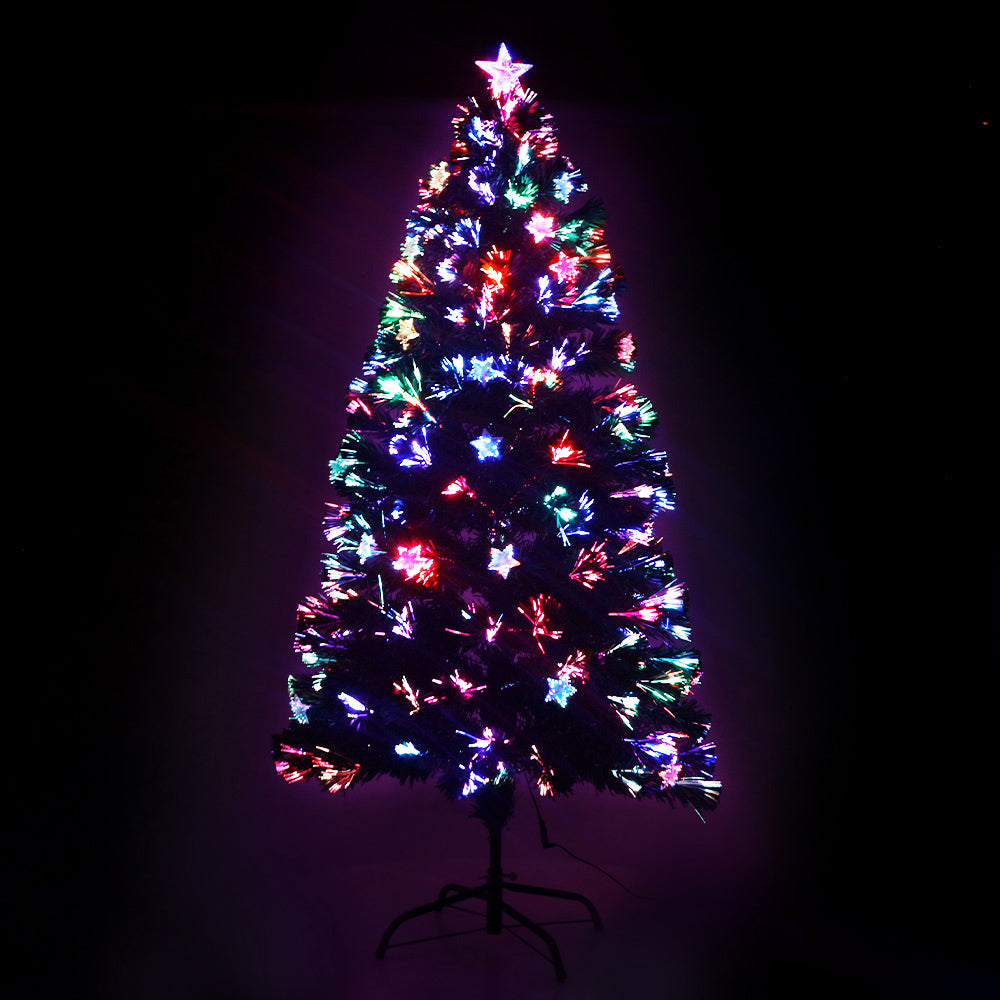 Jingle Jollys 1.2m Christmas Tree Optic Fibre LED Multi Colour