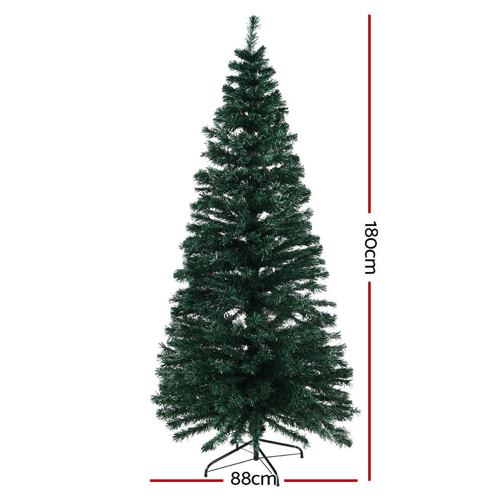 Jingle Jollys 1.8m Optic Fibre LED Christmas Tree Warm White