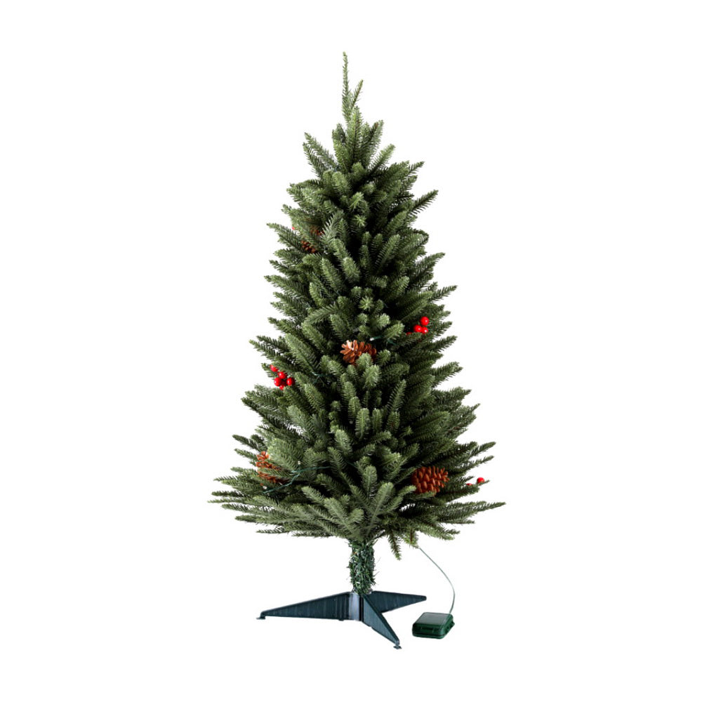 90cm LED Mini Christmas Tree, Warm White Lights, Sturdy Metal Base, Jingle Jollys