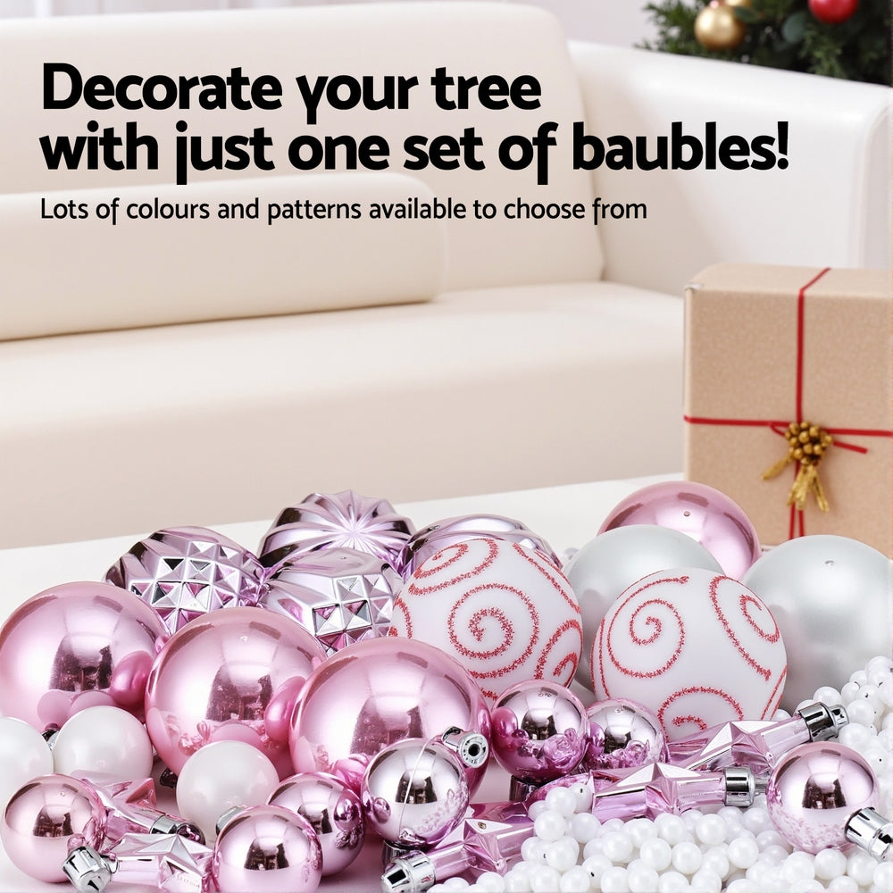 Jingle Jollys 33pcs Christmas Tree Decorations Set Pink Ornaments