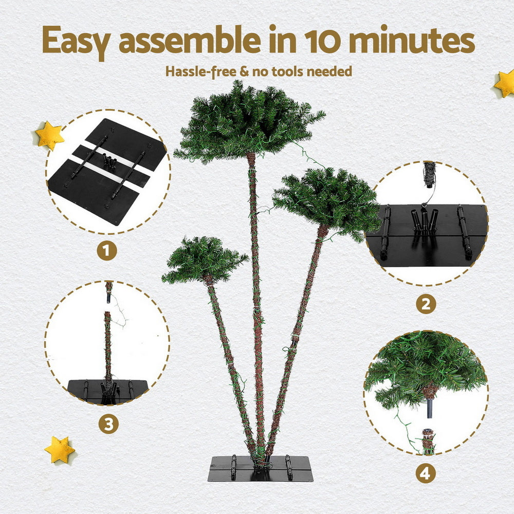 Jingle Jollys LED Christmas Palm Tree 3-in-1 Party Decor 1.2/1.5/1.8M