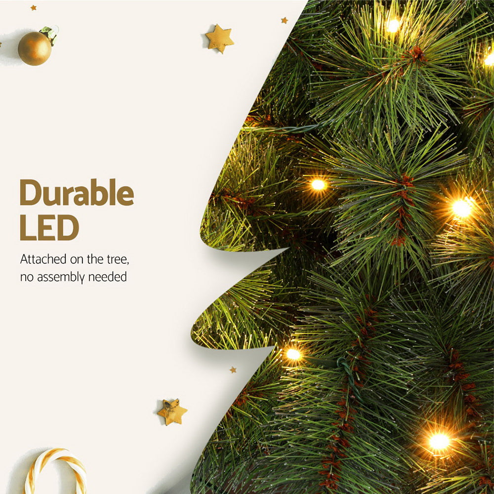 LED Palm Xmas Tree Set, 1.5m+1m, Metal Stand, Jingle Jollys