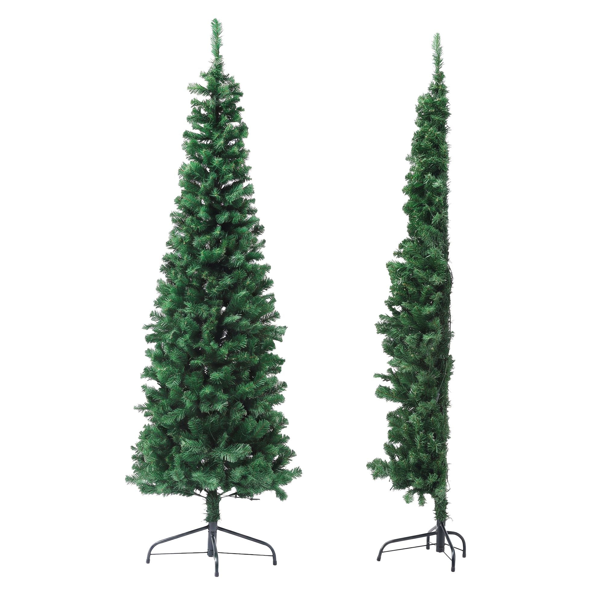 Jingle Jollys 1.8m Pre-Lit Christmas Tree Slim Pencil Xmas Tree Corner Tree
