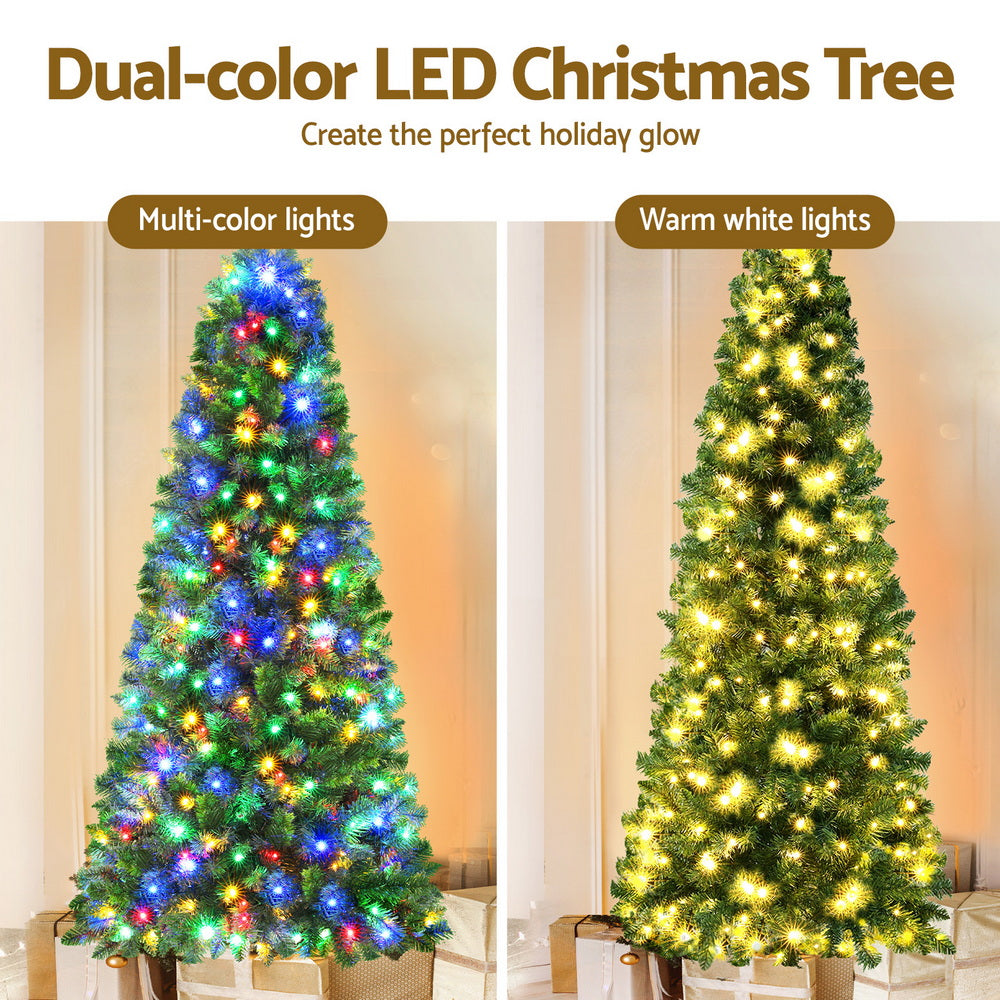 Jingle Jollys 1.8M Pre-lit Christmas Tree Multi Colour 200 LED