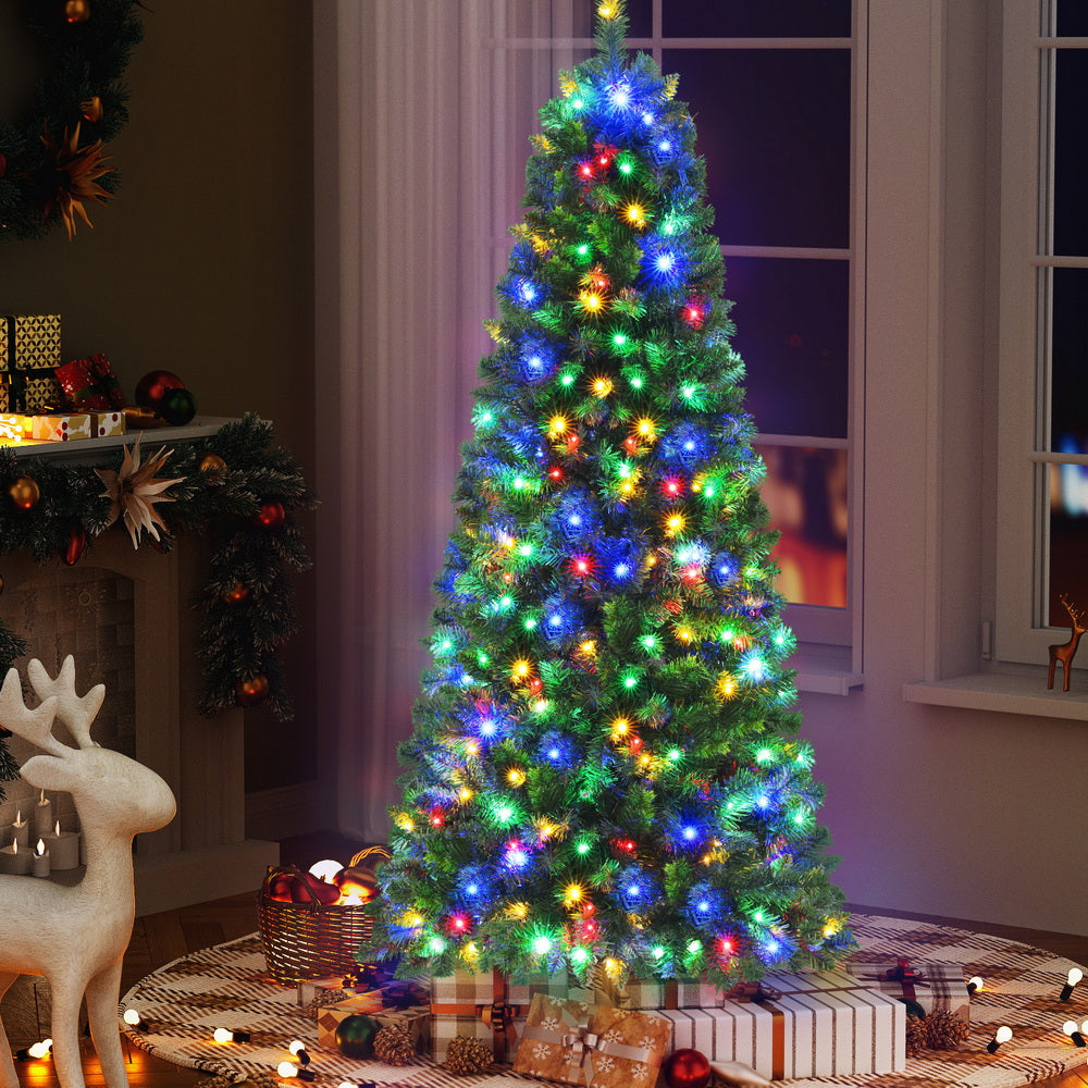Jingle Jollys 1.8M Pre-lit Christmas Tree Multi Colour 200 LED