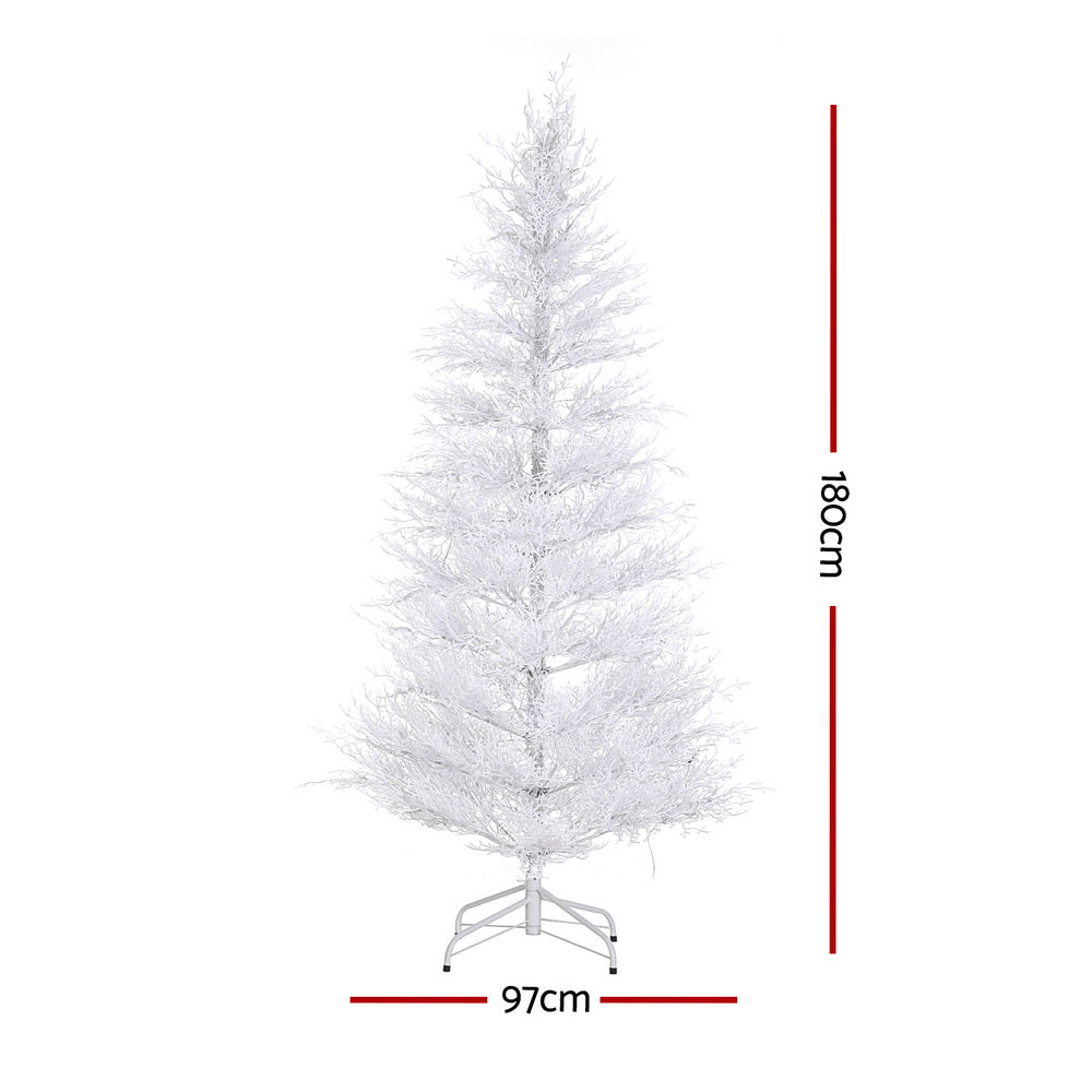 Jingle Jollys 180cm LED Christmas Tree Multi-Colour Lights Snowy
