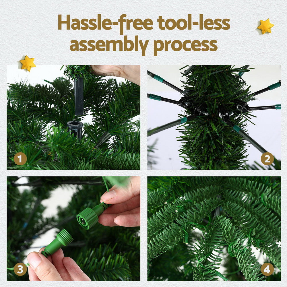Jingle Jollys 210cm LED Christmas Tree 860 Tips Warm White