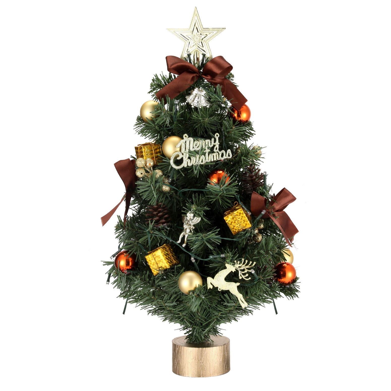 60CM LED Tabletop Christmas Tree, Ornaments Included