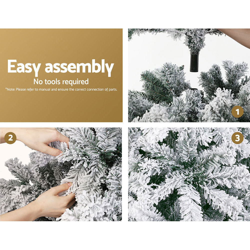 Jingle Jollys 1.8m Snow Flocked Christmas Tree 468 Tips