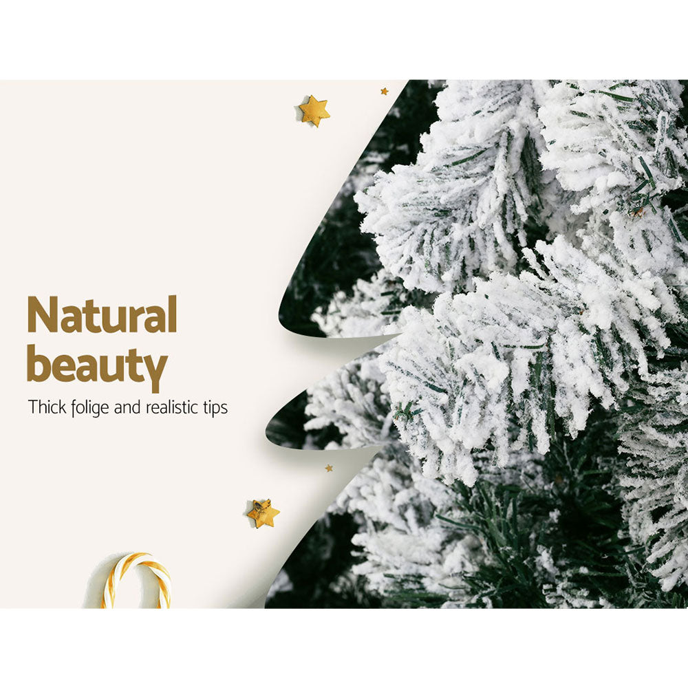 Jingle Jollys 1.8m Snow Flocked Christmas Tree 468 Tips