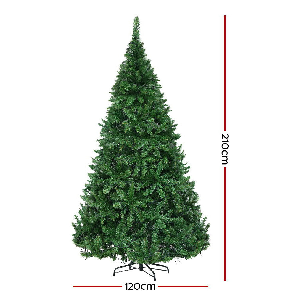 Jingle Jollys 2.1m Pre-lit Christmas Tree 1134 LEDs 8 Light Modes