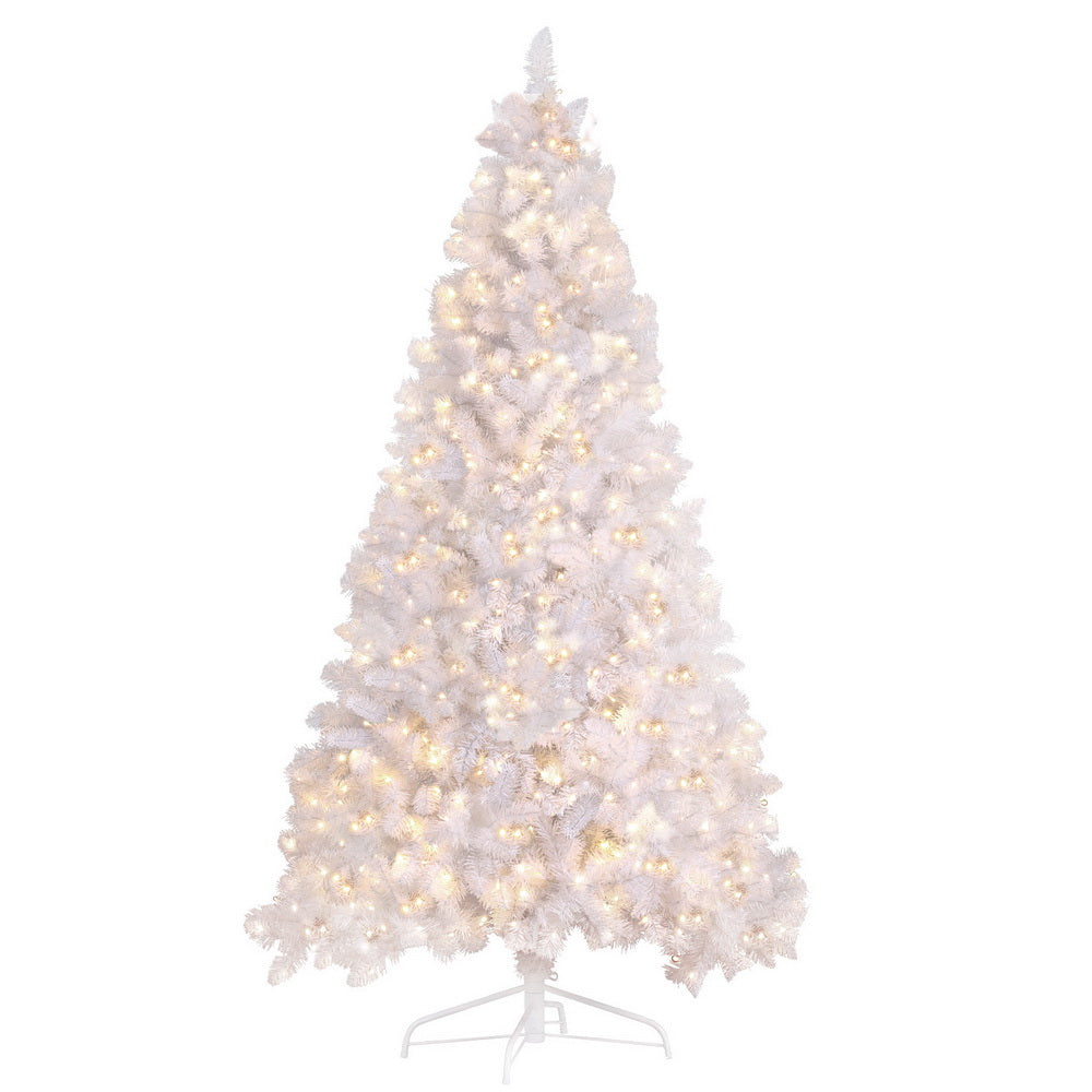 7FT 500 LED White Christmas Tree Non-toxic PVC, Metal Base