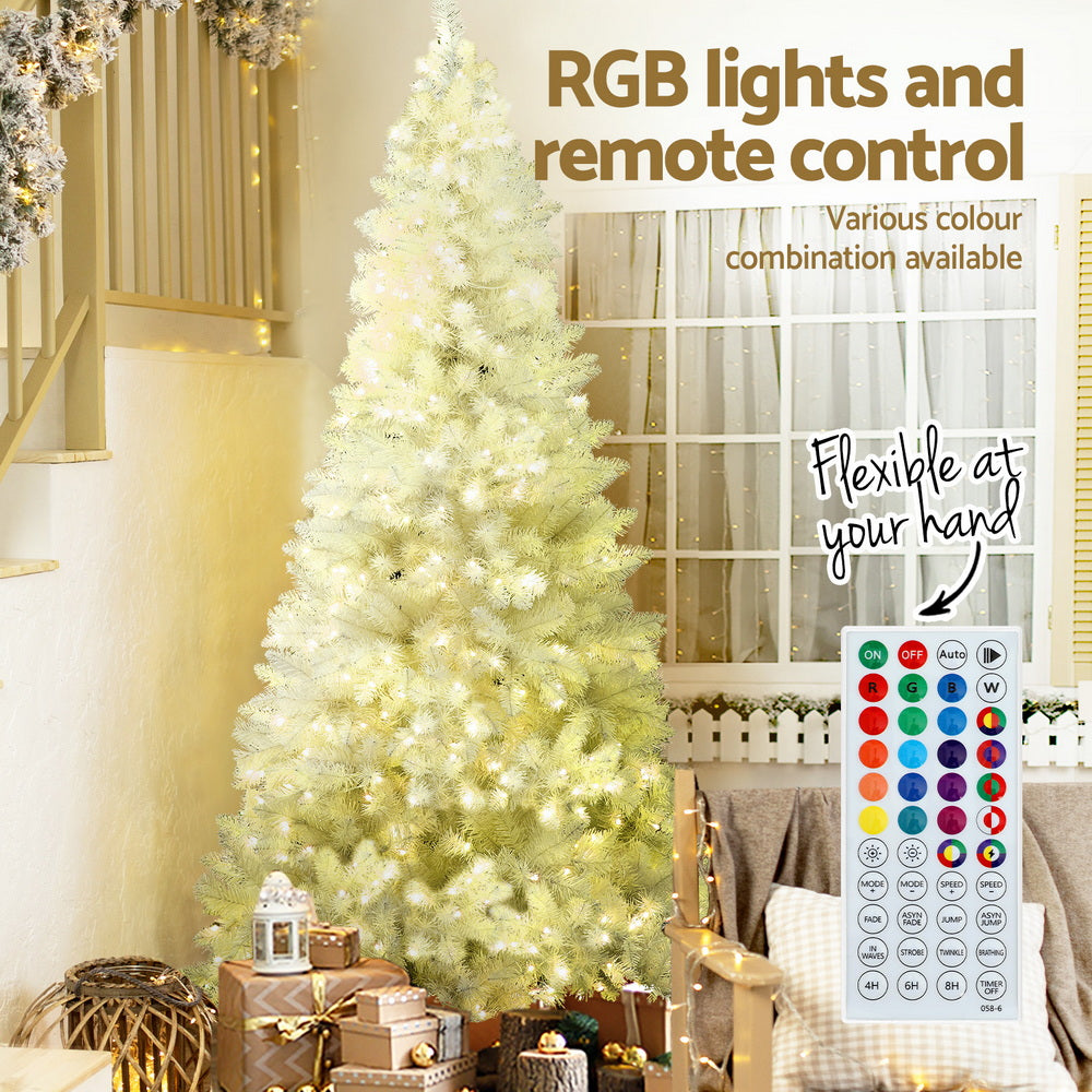 Jingle Jollys 2.1m Christmas Tree with RGB LED Lights and Remote