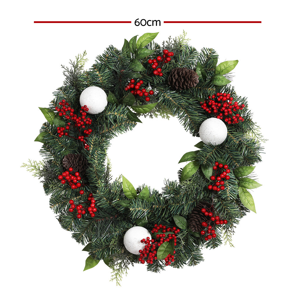 Jingle Jollys 60cm Christmas Wreath with Ornaments