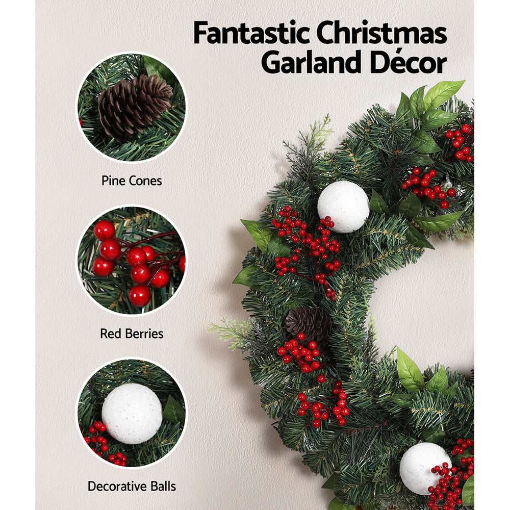 Jingle Jollys 60cm Christmas Wreath with Ornaments