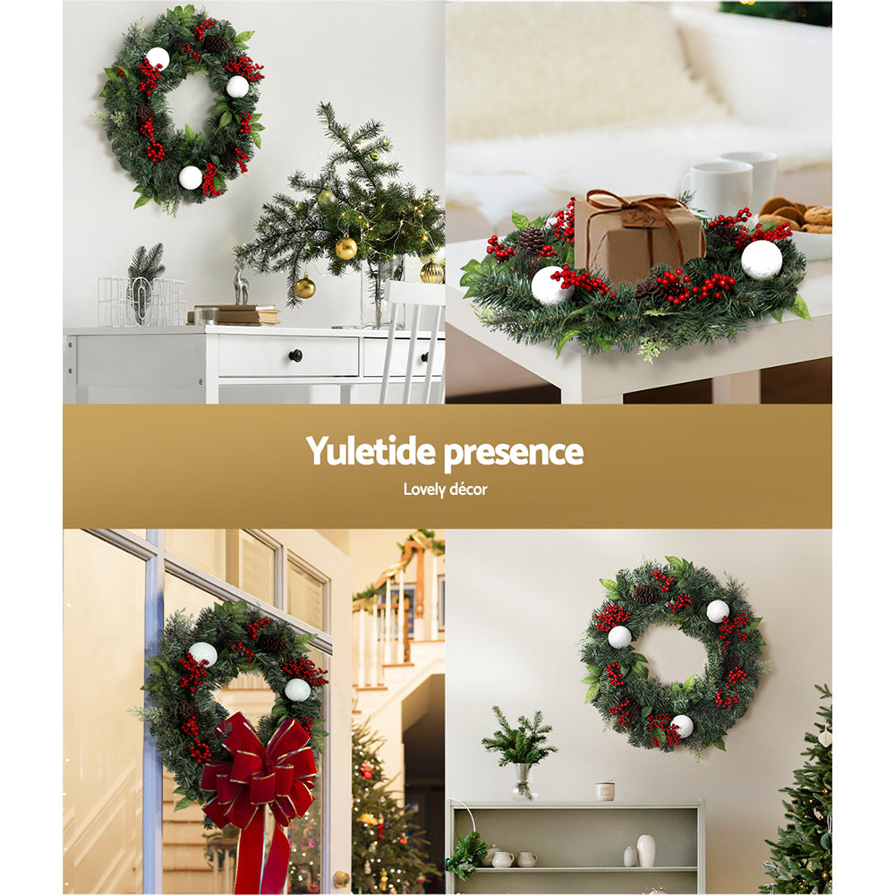 Jingle Jollys 60cm Christmas Wreath with Ornaments