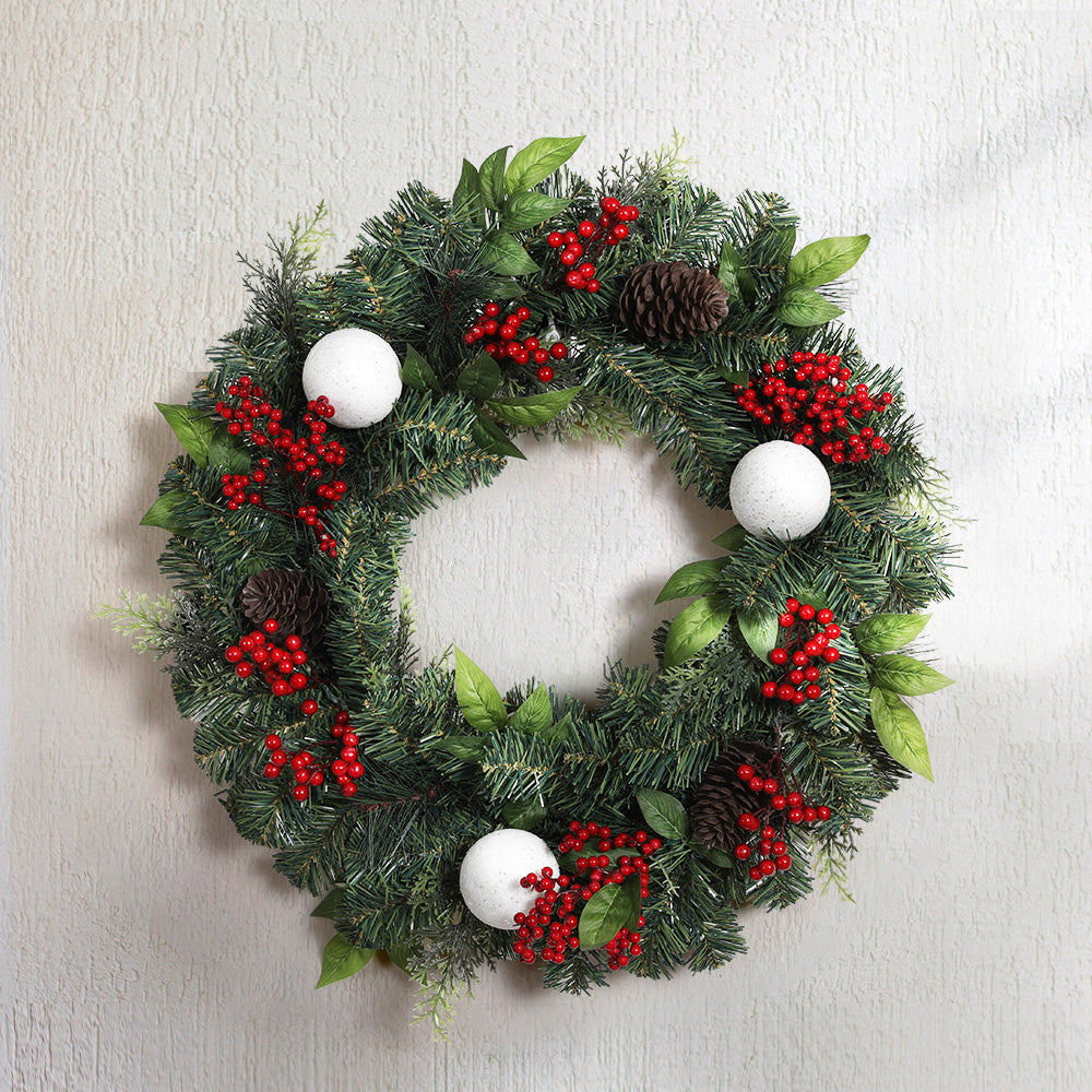 Jingle Jollys 60cm Christmas Wreath with Ornaments