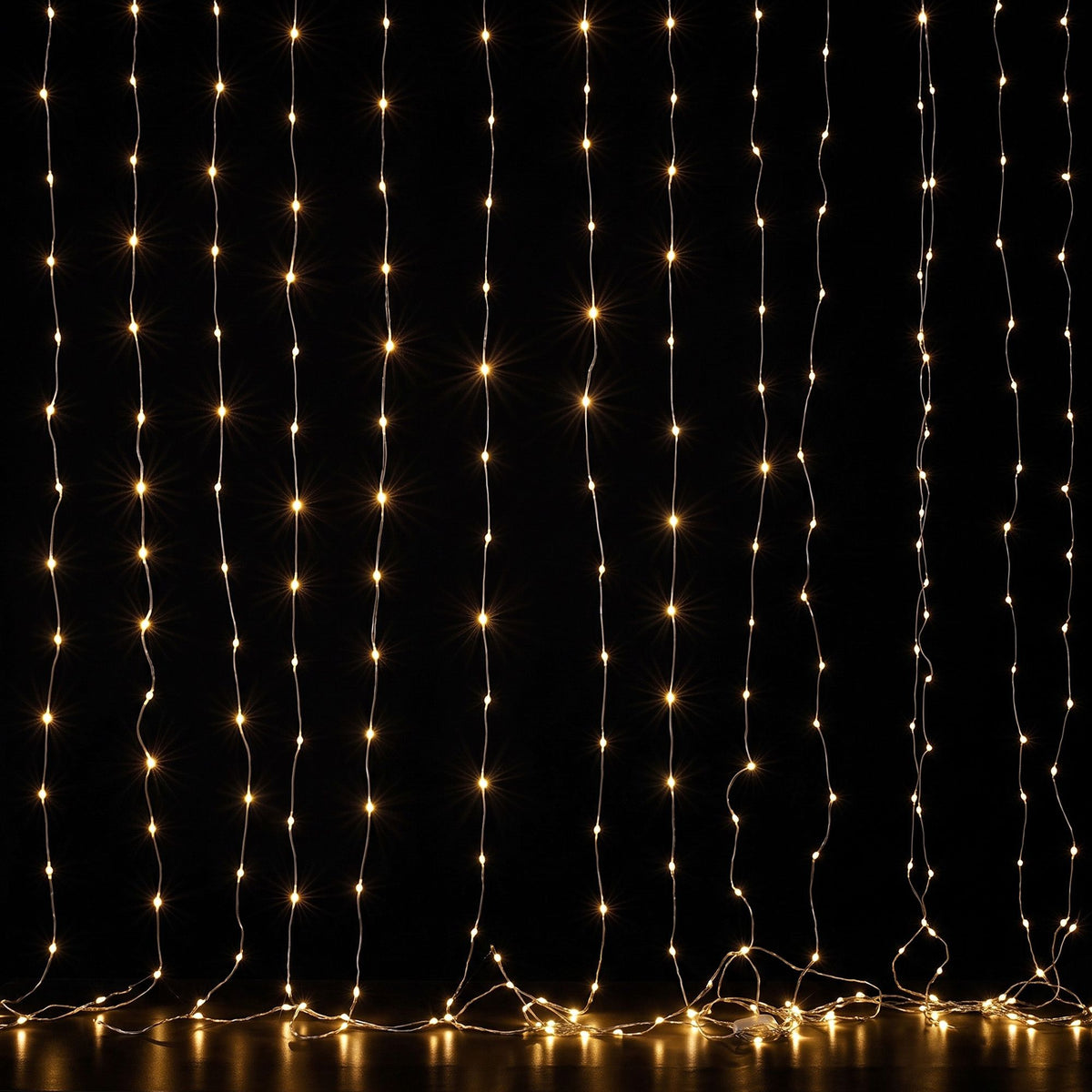 Jingle Jollys 3m x 3m Curtain String Lights 300 LED Warm White