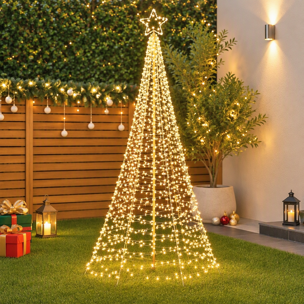 Jingle Jollys 3.6M Christmas Tree Solar LED Net Lights