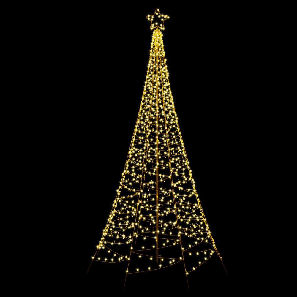 12ft Solar LED Christmas Tree, 800 Lights, 8 Modes