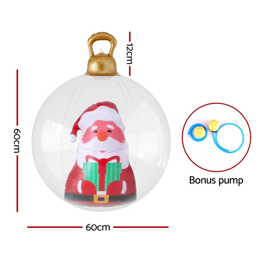 Jingle Jollys Christmas Inflatable Ball 60cm Giant Bauble Clear