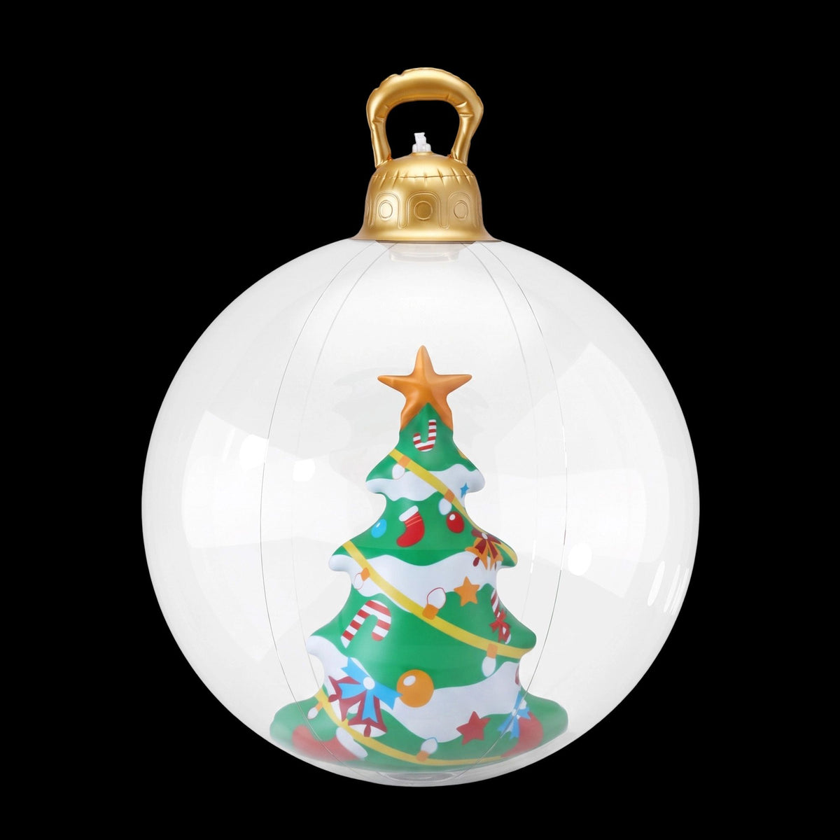 Jingle Jollys 60cm Inflatable Christmas Bauble Tree Decoration Clear