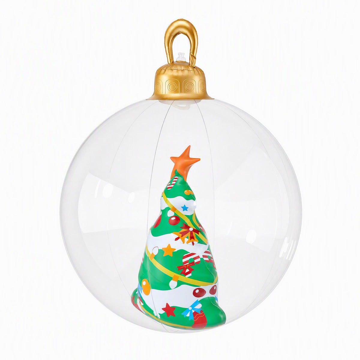 Jingle Jollys 60cm Inflatable Christmas Bauble Tree Decoration Clear