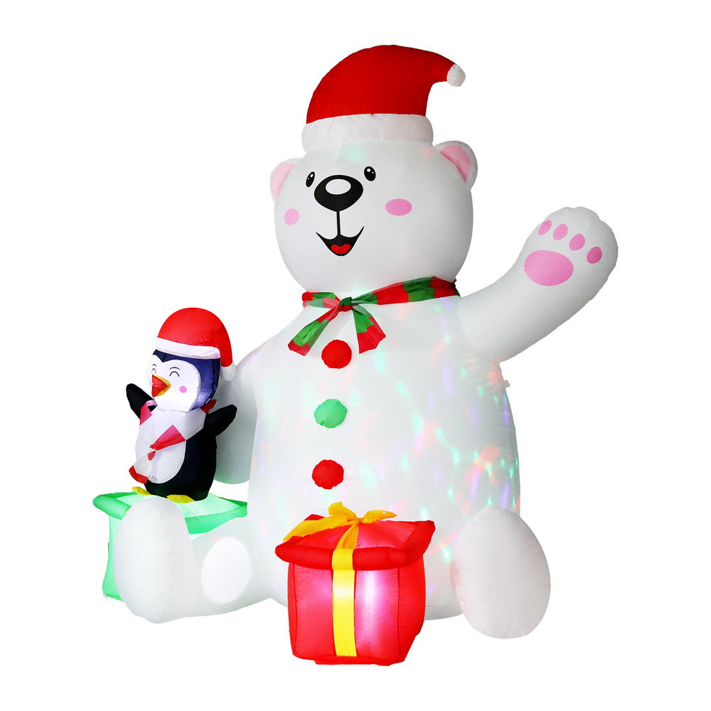 Jingle Jollys 1.8m LED Christmas Inflatable Bear Outdoor Decoration
