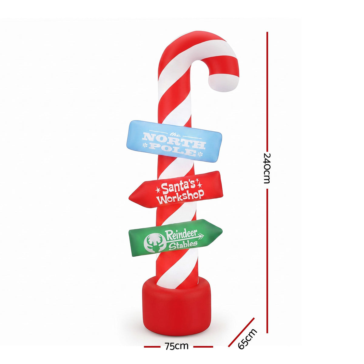 Jingle Jollys Christmas Inflatable Candy Pole 2.4M Illuminated
