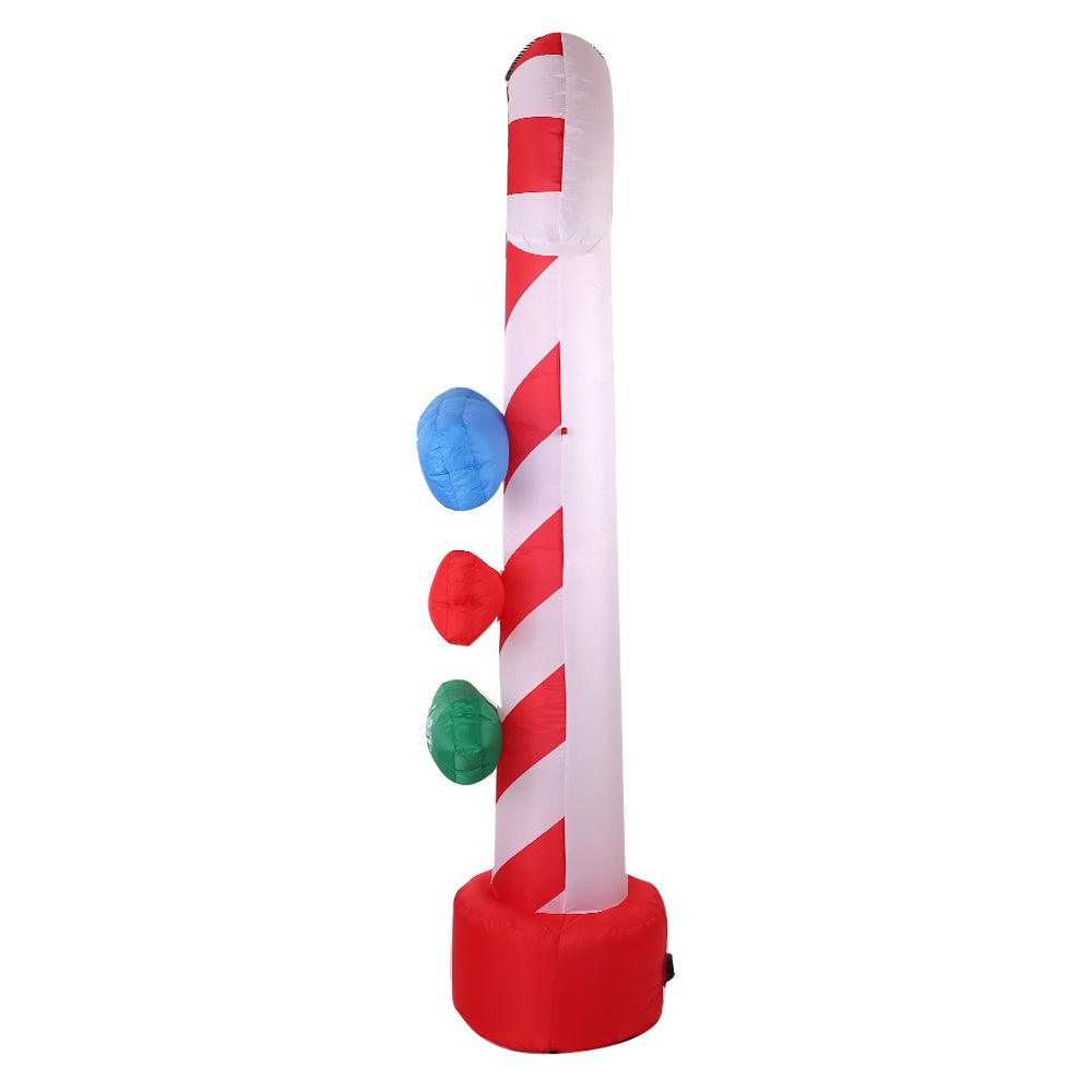 Jingle Jollys 2.4M Christmas Inflatable Candy Pole Illuminated Decoration