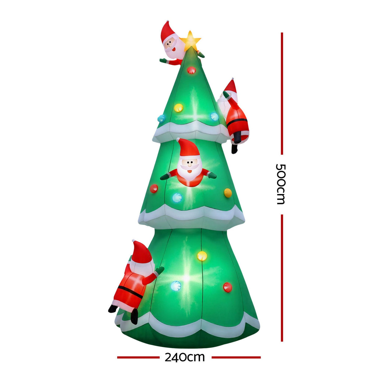 Jingle Jollys 5M Illuminated Christmas Inflatable Santa Tree