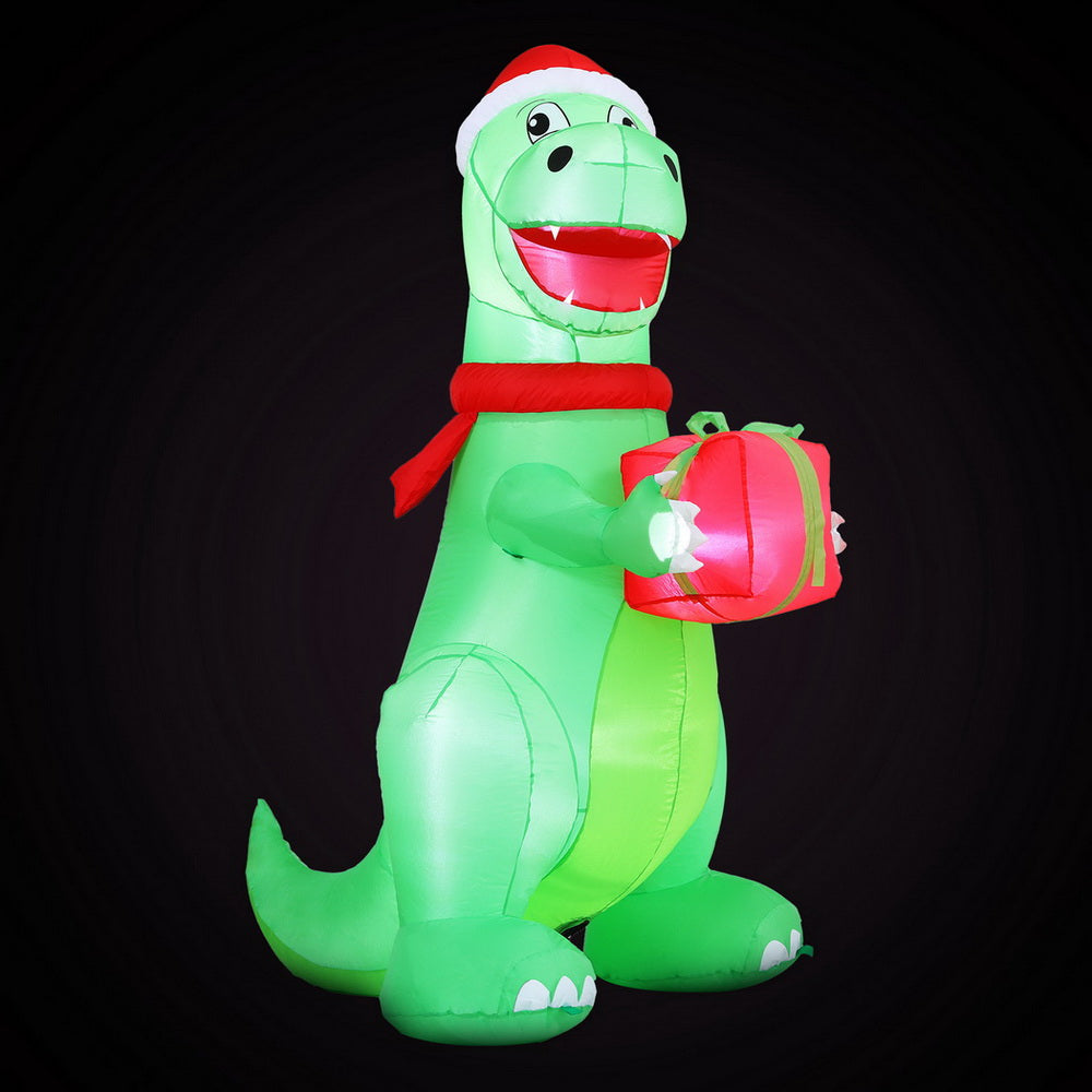 Jingle Jollys 1.8m LED Christmas Inflatable Dinosaur Decorations