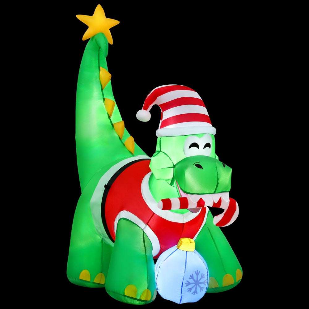 Jingle Jollys Christmas Inflatable Dinosaur 1.86m Illuminated