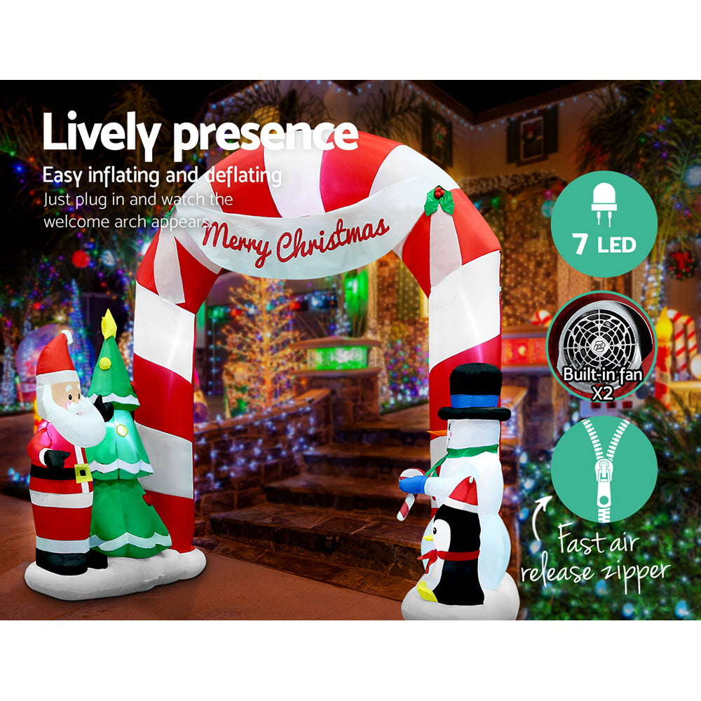 Jingle Jollys 3M Inflatable Santa Archway Illuminated Christmas Decoration