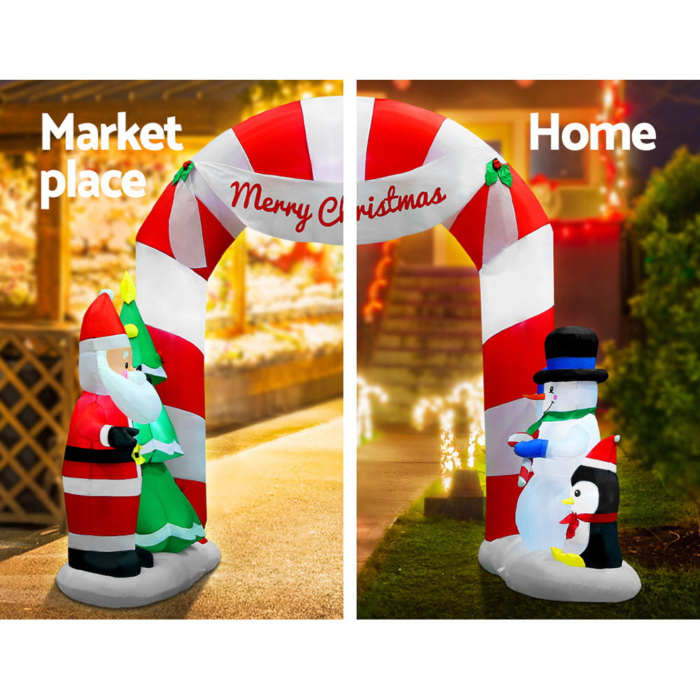 Jingle Jollys 3M Inflatable Santa Archway Illuminated Christmas Decoration