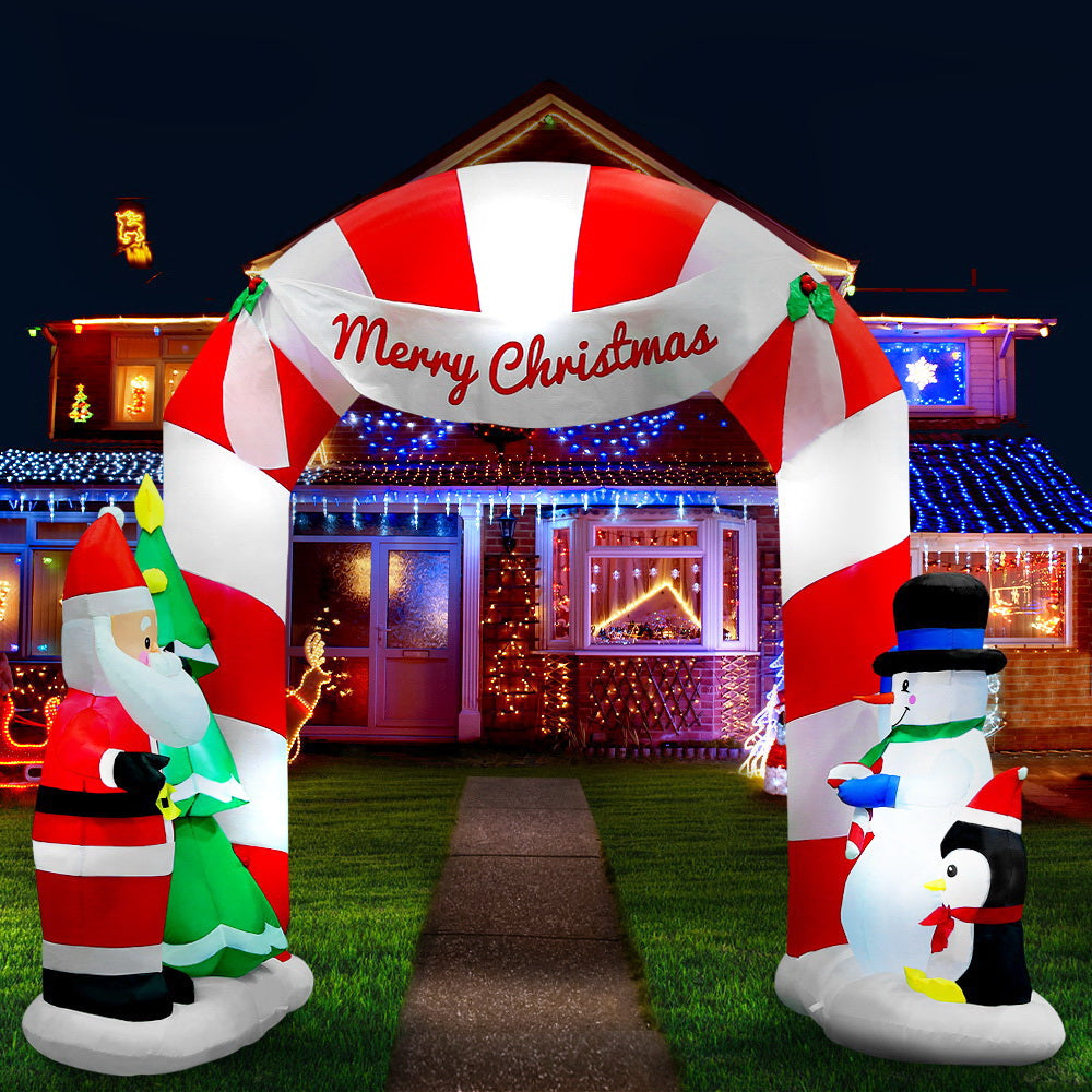 Jingle Jollys 3M Inflatable Santa Archway Illuminated Christmas Decoration