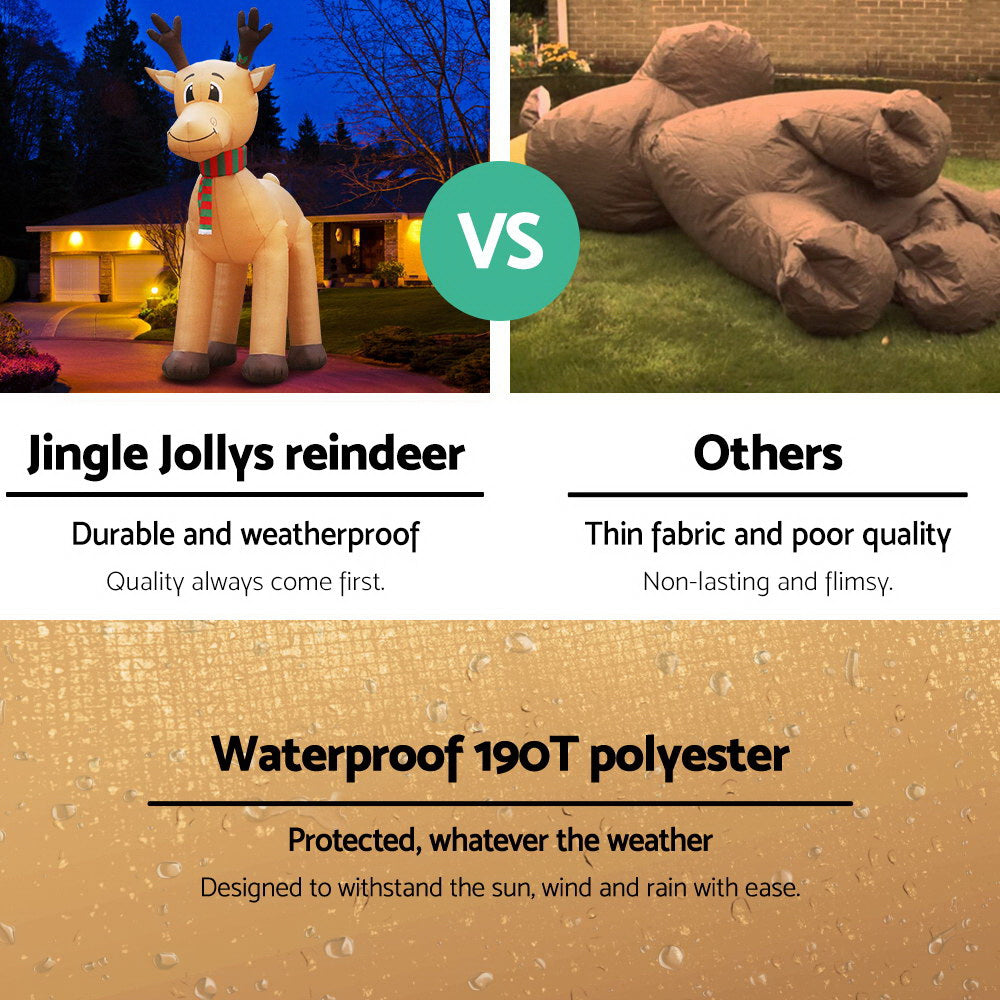 Jingle Jollys 5M Inflatable Reindeer Illuminated Christmas Decoration