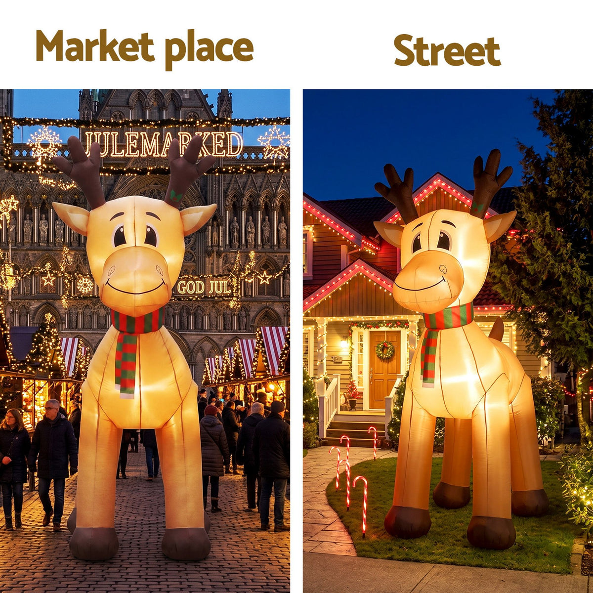 Jingle Jollys 5M Christmas Inflatable Reindeer Illuminated Decoration