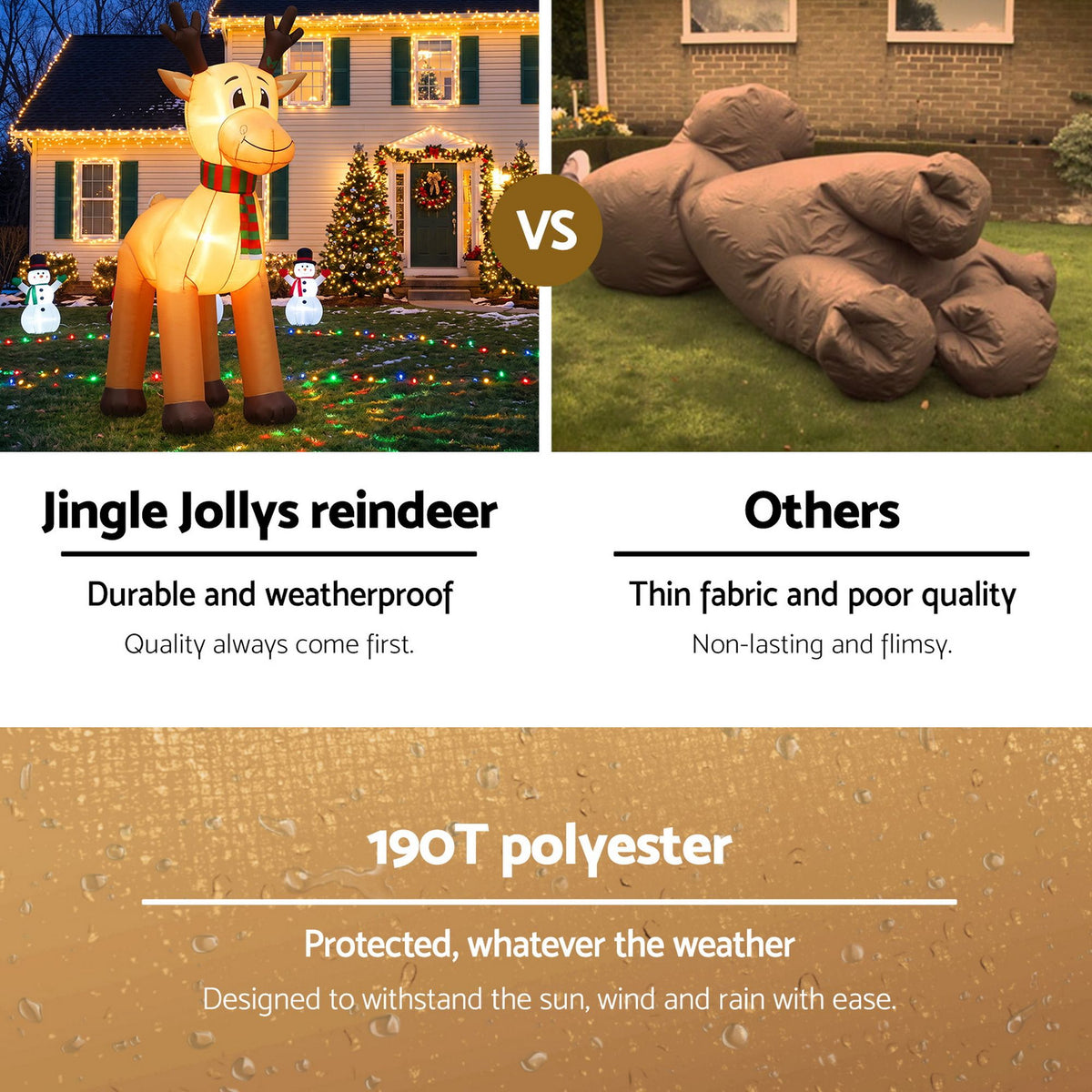 Jingle Jollys 5M Christmas Inflatable Reindeer Illuminated Decoration