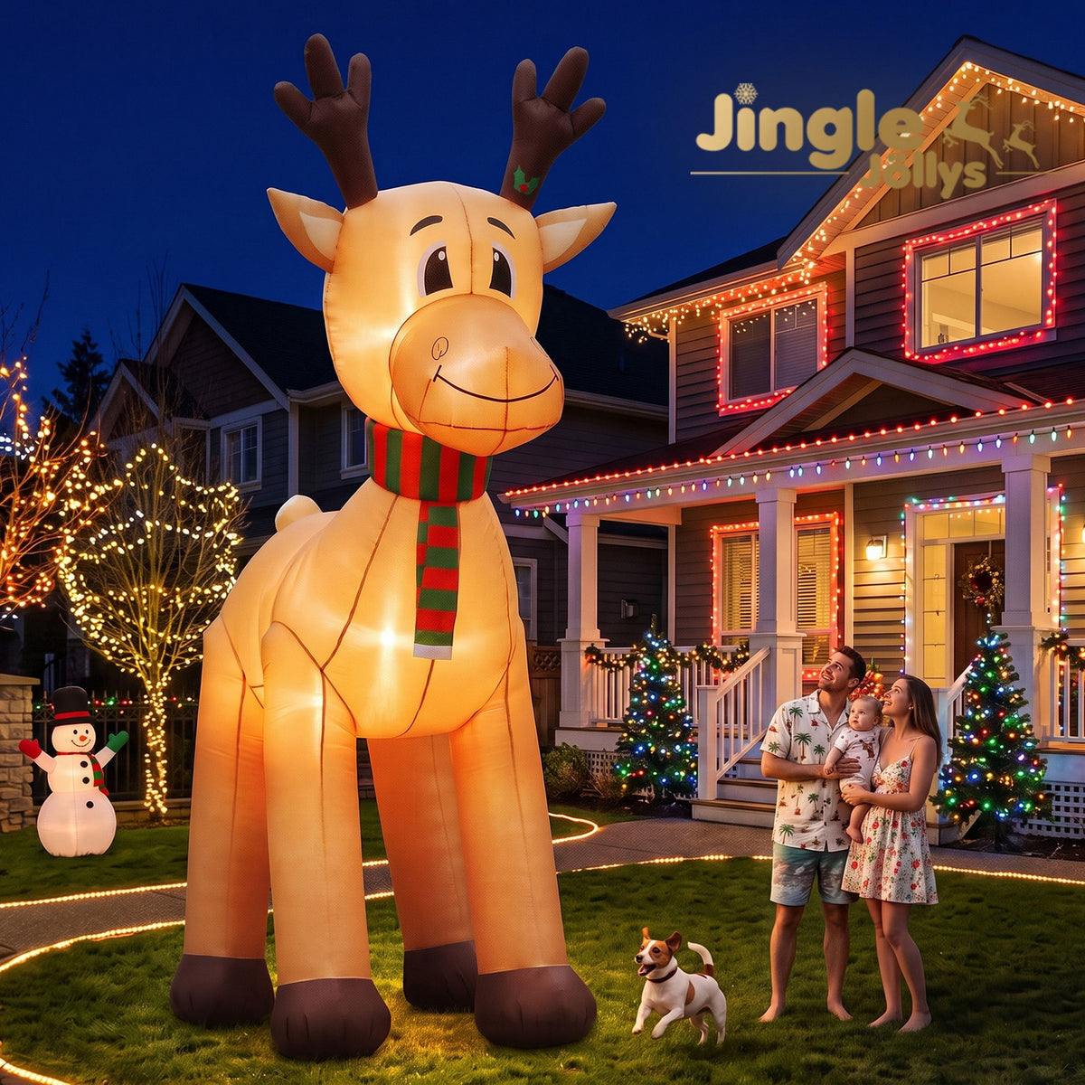 Jingle Jollys 5M Christmas Inflatable Reindeer Illuminated Decoration
