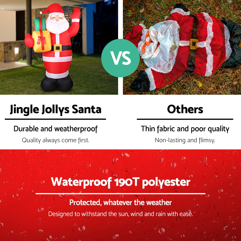 Jingle Jollys 2.4M Inflatable Santa Illuminated Christmas Decoration