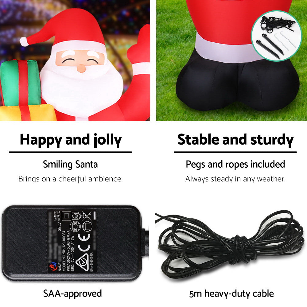 Jingle Jollys 2.4M Inflatable Santa Illuminated Christmas Decoration