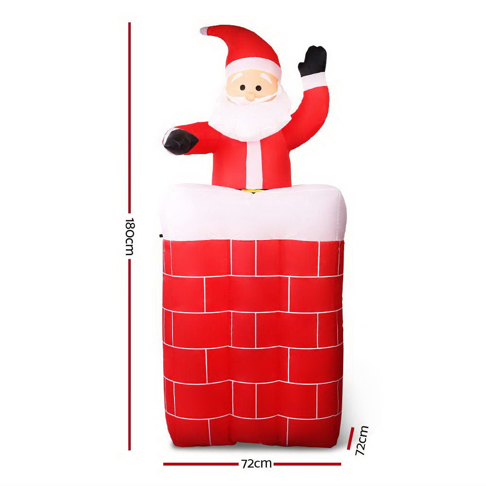 Jingle Jollys 1.8M Inflatable Santa Illuminated Christmas Decoration