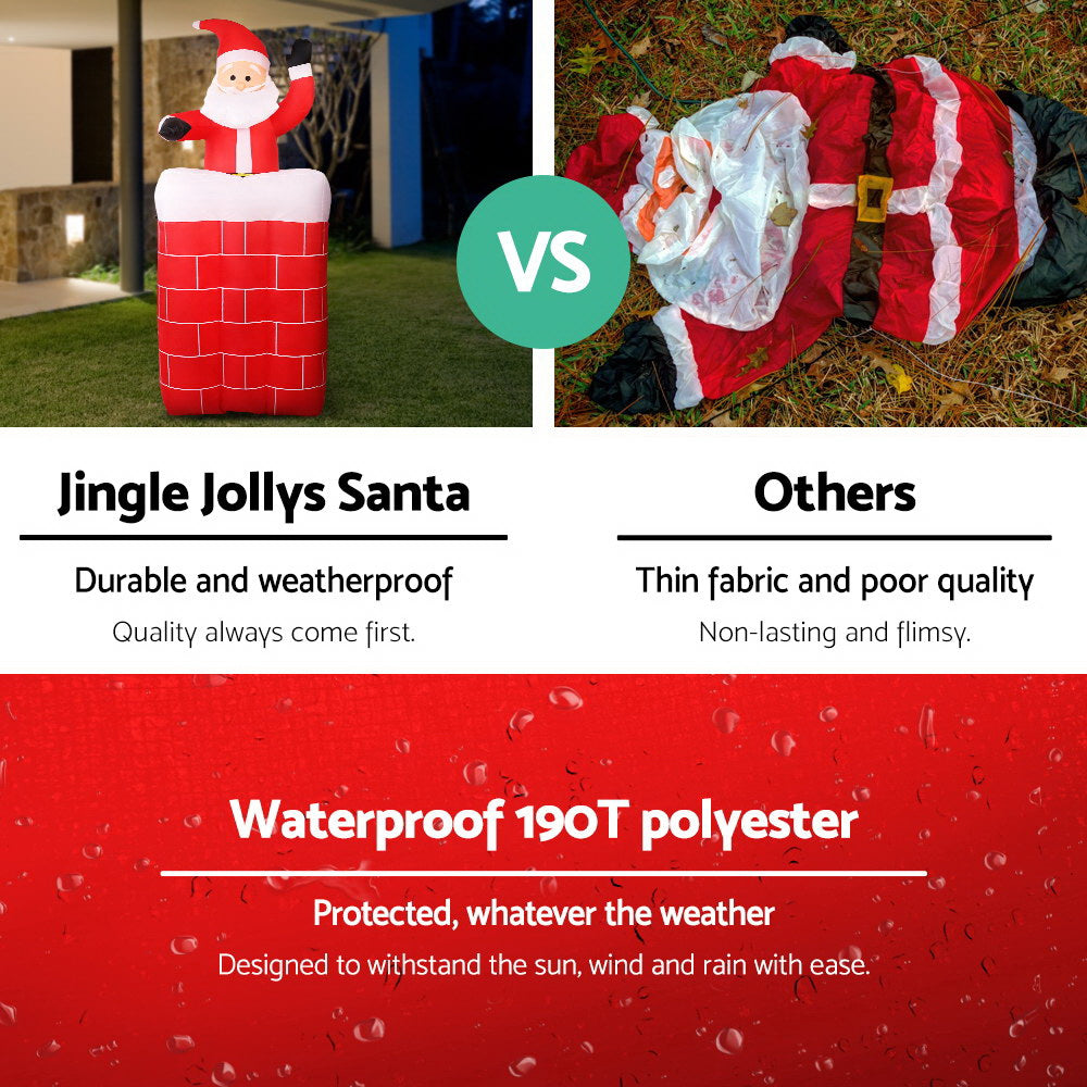 Jingle Jollys 1.8M Inflatable Santa Illuminated Christmas Decoration