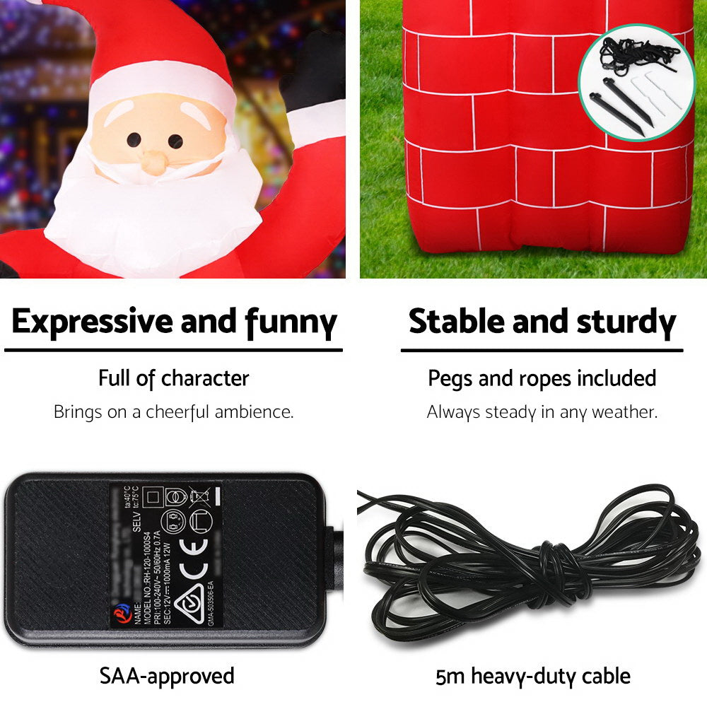 Jingle Jollys 1.8M Inflatable Santa Illuminated Christmas Decoration