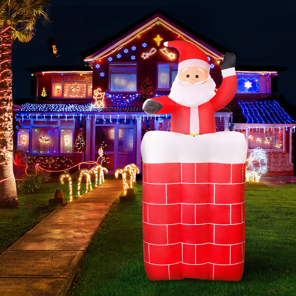 Jingle Jollys 1.8M Inflatable Santa Illuminated Christmas Decoration